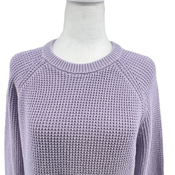 CORE life Size M Cozy Lilac Knit Sweater Coastal Grandma Vibes 100% Cotton - Picture 2 of 9